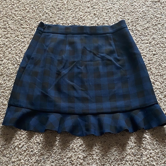 Zara Woman Ruffle Hem Skirt - Blue and Black - Picture 2 of 6